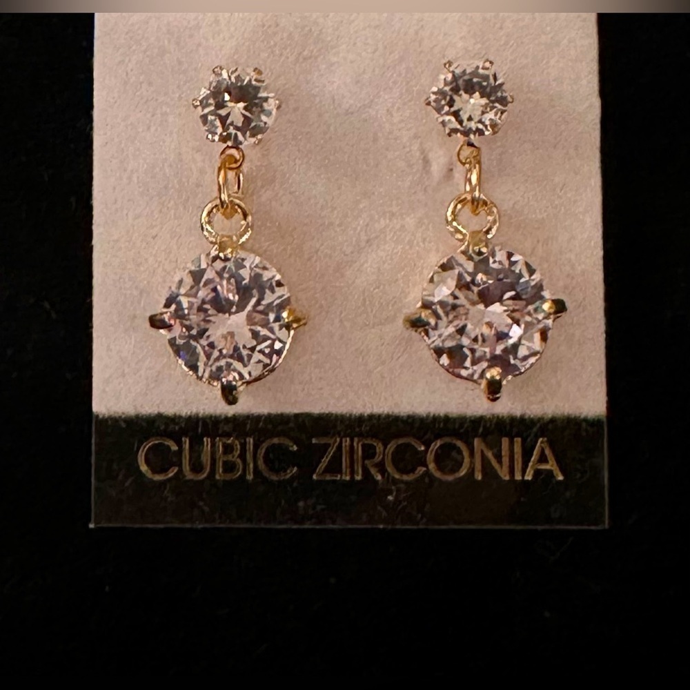 NWT Cubic Zirconia pierced earrings